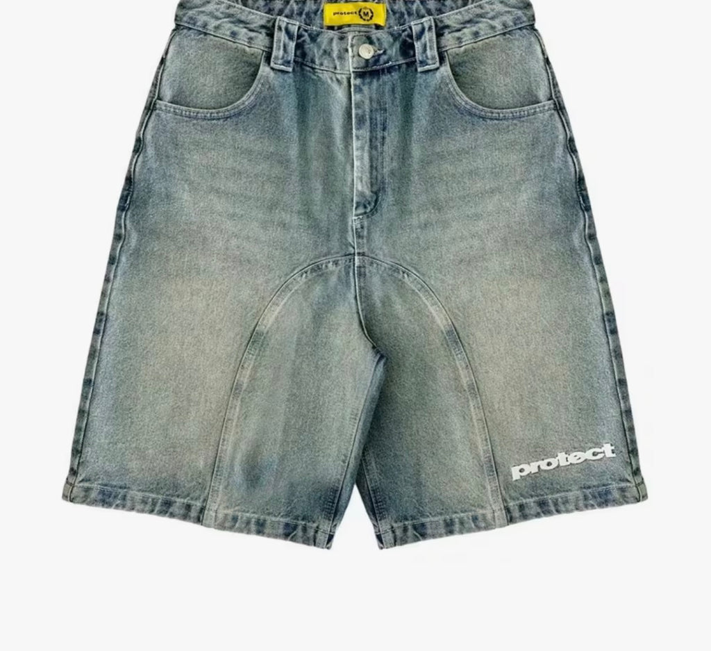 Men denim jean shorts