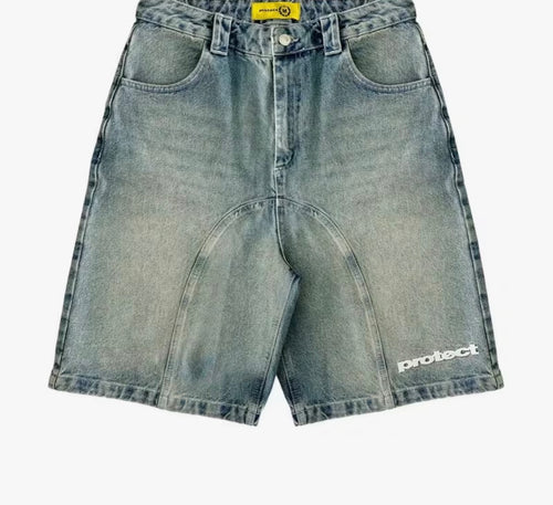 Men denim jean shorts