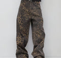 Retro leopard print baggy pants